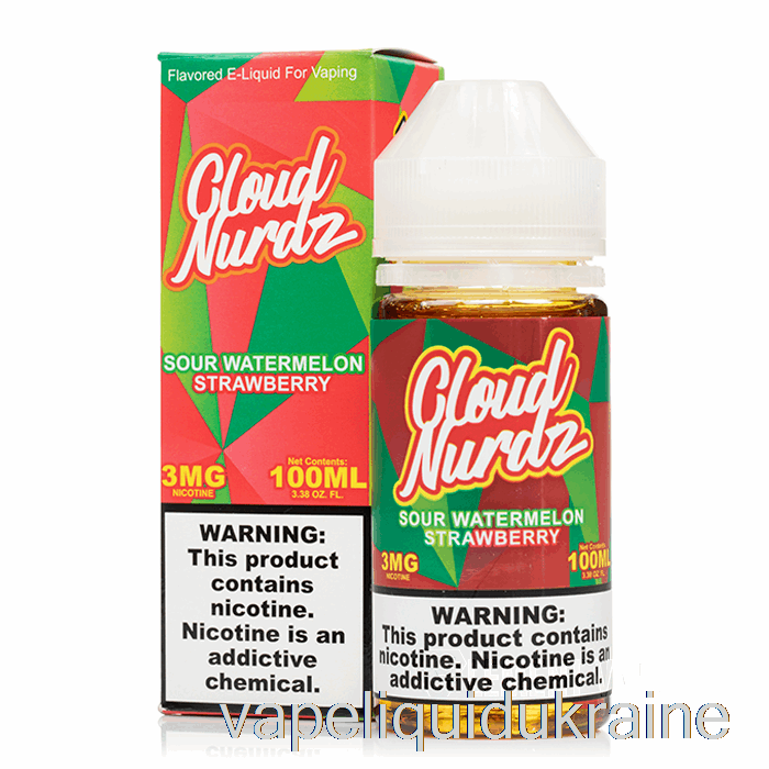 Vape Ukraine Sour Watermelon Strawberry - Cloud Nurdz - 100mL 0mg